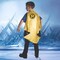Yellow Robin Costume Cape for Kids with Black Superhero Emblem